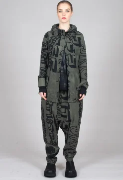 Drop Crotch Trousers with Tapered Leg in Camp Big Print
