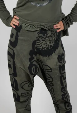 Drop Crotch Trousers with Tapered Leg in Camp Big Print