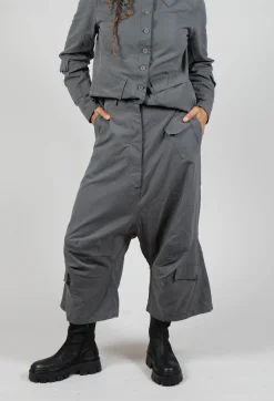 Drop Crotch Utility Trousers in Rock