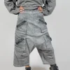 Drop Crotch Utility Trousers in Pencil Cloud