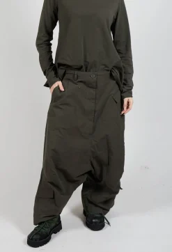 Drop Crotch Utility Trousers in Camp