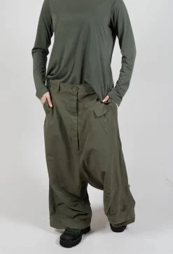 Drop Crotch Utility Trousers in Jungle