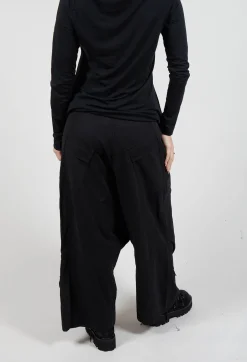 Drop Crotch Utility Trousers in Black