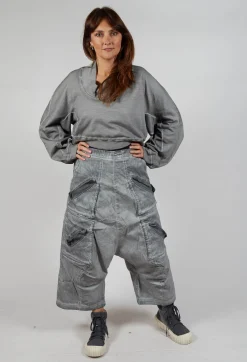 Drop Crotch Utility Trousers in Pencil Cloud