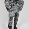Drop Crotch Wrinkled Trousers in Moonwalk