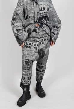 Drop Crotch Wrinkled Trousers in Moonwalk