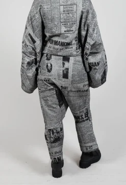 Drop Crotch Wrinkled Trousers in Moonwalk