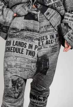 Drop Crotch Wrinkled Trousers in Moonwalk