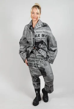 Drop Crotch Wrinkled Trousers in Moonwalk
