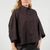 Drop Shoulder Shirt in Espresso