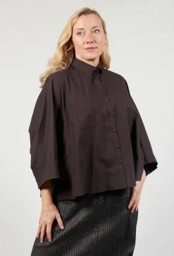 Drop Shoulder Shirt in Espresso