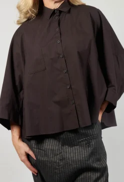Drop Shoulder Shirt in Espresso