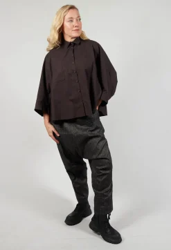 Drop Shoulder Shirt in Espresso