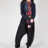 Dropcrotch Jumpsuit with Contrasting Fabric in Navy and Black