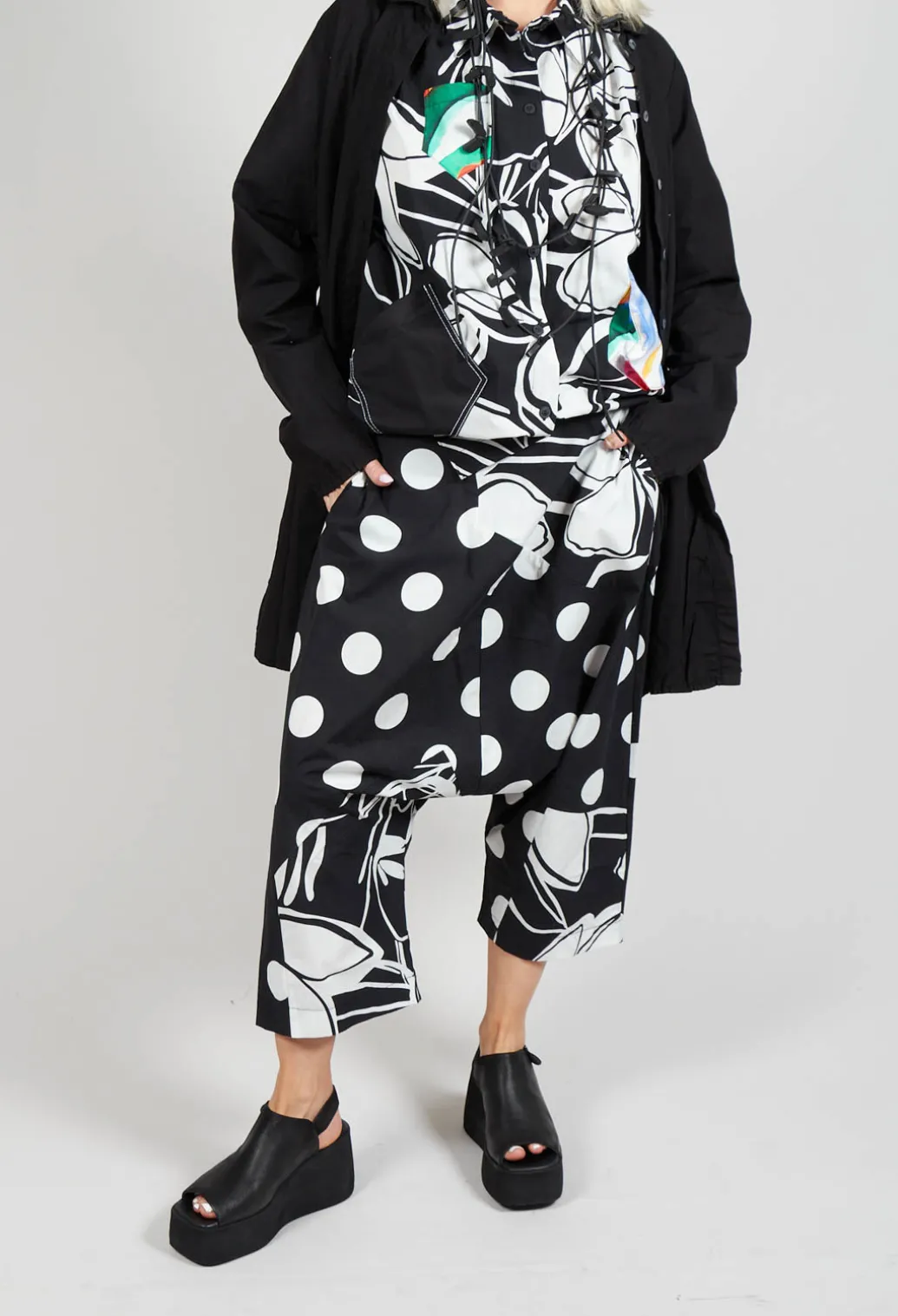 Drop-Crotch Polka Dot in Original Black