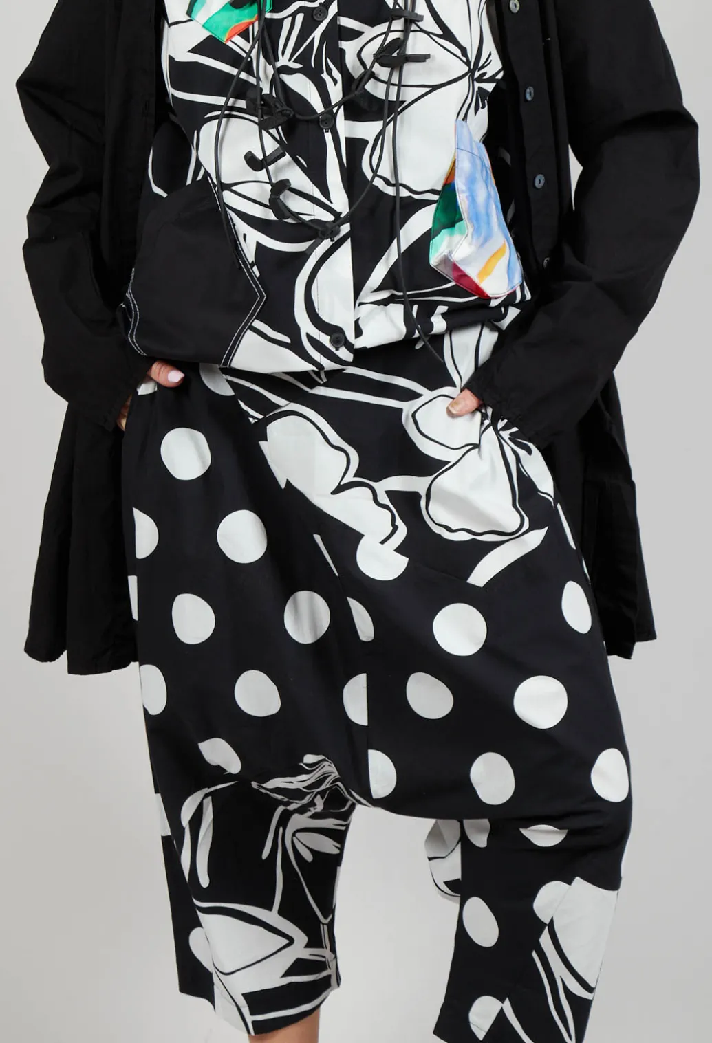 Drop-Crotch Polka Dot in Original Black