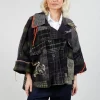Dropped Shoulder Jacket in Green Print