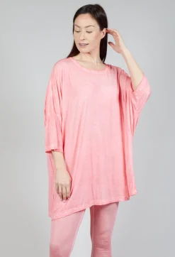 Drop-Shoulder Flow Blouse in Rose 50% Cloud