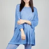 Drop-Shoulder Flow Blouse in Enzian 50% Cloud