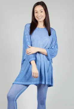Drop-Shoulder Flow Blouse in Enzian 50% Cloud