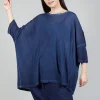 Drop-Shoulder Flow Blouse in Enzian Cloud