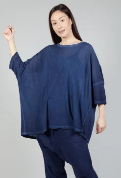 Drop-Shoulder Flow Blouse in Enzian Cloud