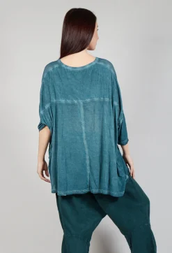 Drop-Shoulder Flow Blouse in Tulip Cloud