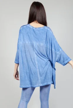 Drop-Shoulder Flow Blouse in Enzian 50% Cloud