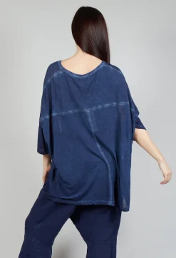 Drop-Shoulder Flow Blouse in Enzian Cloud