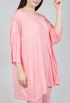 Drop-Shoulder Flow Blouse in Rose 50% Cloud