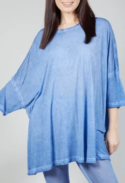 Drop-Shoulder Flow Blouse in Enzian 50% Cloud