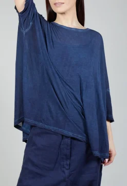 Drop-Shoulder Flow Blouse in Enzian Cloud