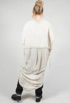 Dual Fabric Cardigan in Gesso