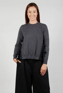 Dual Fabric Jumper in Antracite and Nero