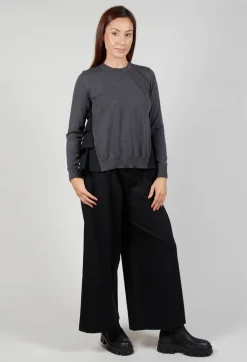 Dual Fabric Jumper in Antracite and Nero