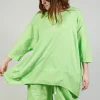 Dual Fabric Relaxed Fit T Shirt in Lime