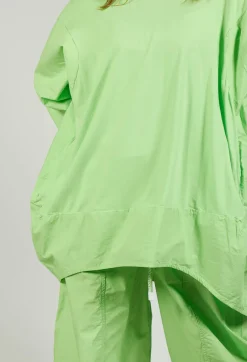 Dual Fabric Relaxed Fit T Shirt in Lime