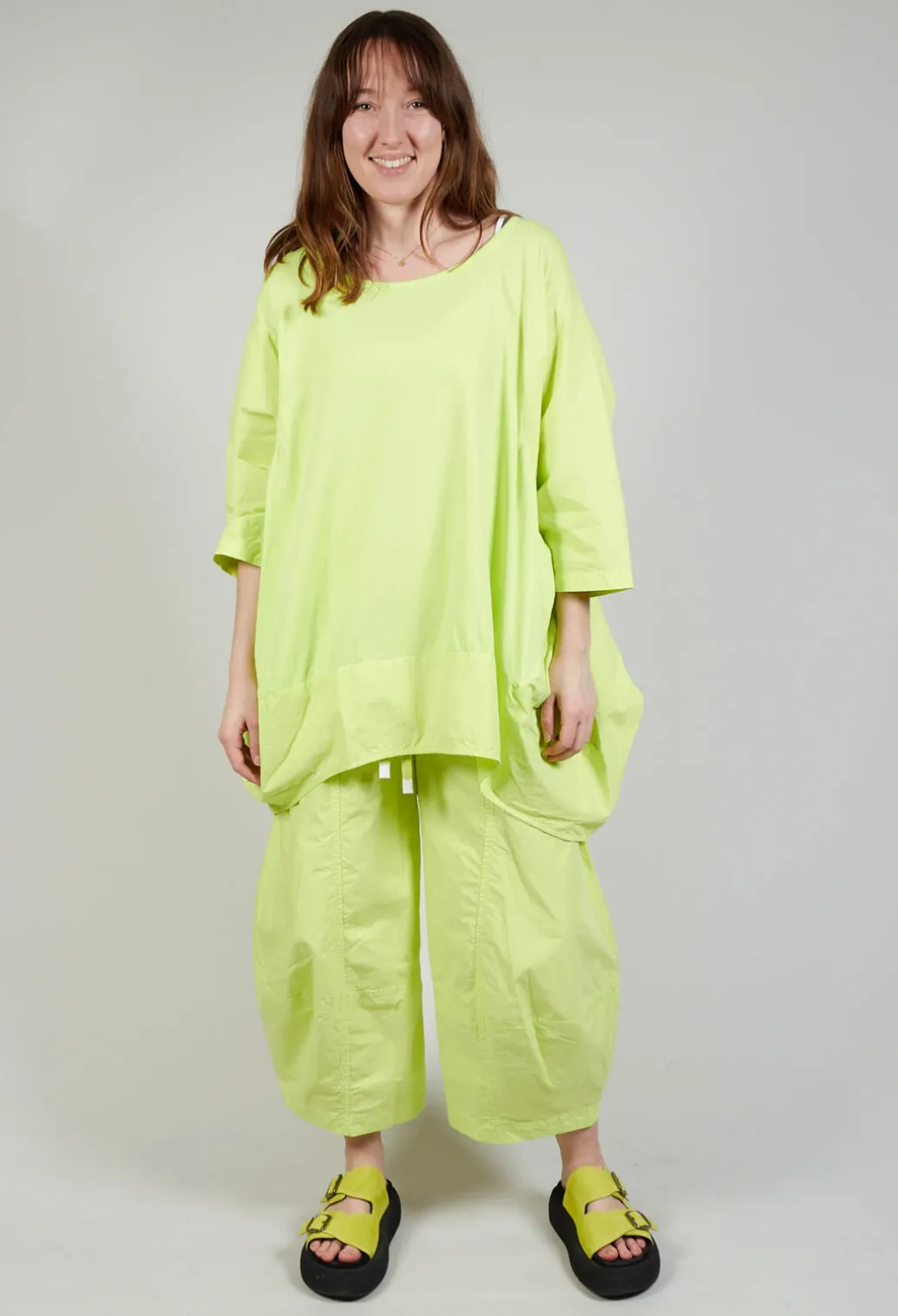 Dual Fabric Relaxed Fit T Shirt in Sun