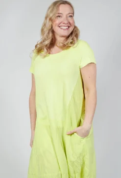 Dual Fabric T Shirt Dress in Sun Print