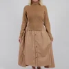 Dual Jumper Shirt Dress in Camel