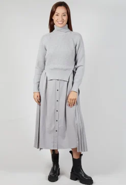 Dual Jumper Shirt Dress in Perla