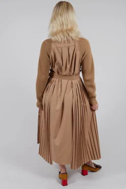 Dual Jumper Shirt Dress in Camel
