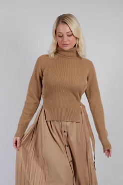 Dual Jumper Shirt Dress in Camel