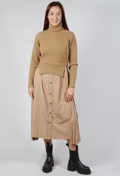 Dual Jumper Shirt Dress in Camel