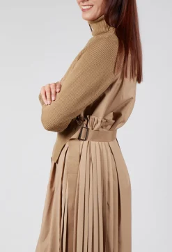 Dual Jumper Shirt Dress in Camel