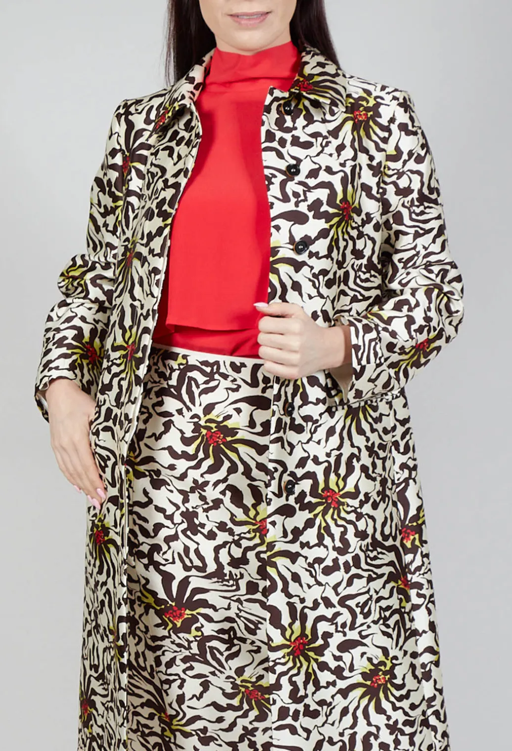 Duchesse Dust Coat in Botanic Zebra Print