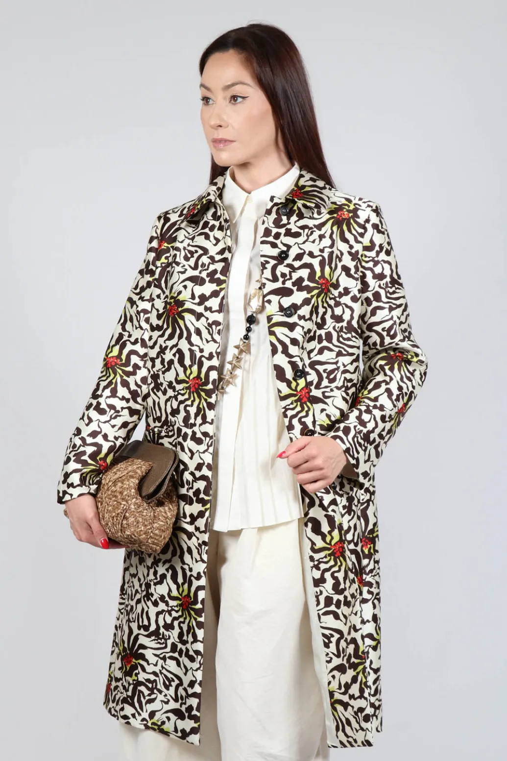 Duchesse Dust Coat in Botanic Zebra Print