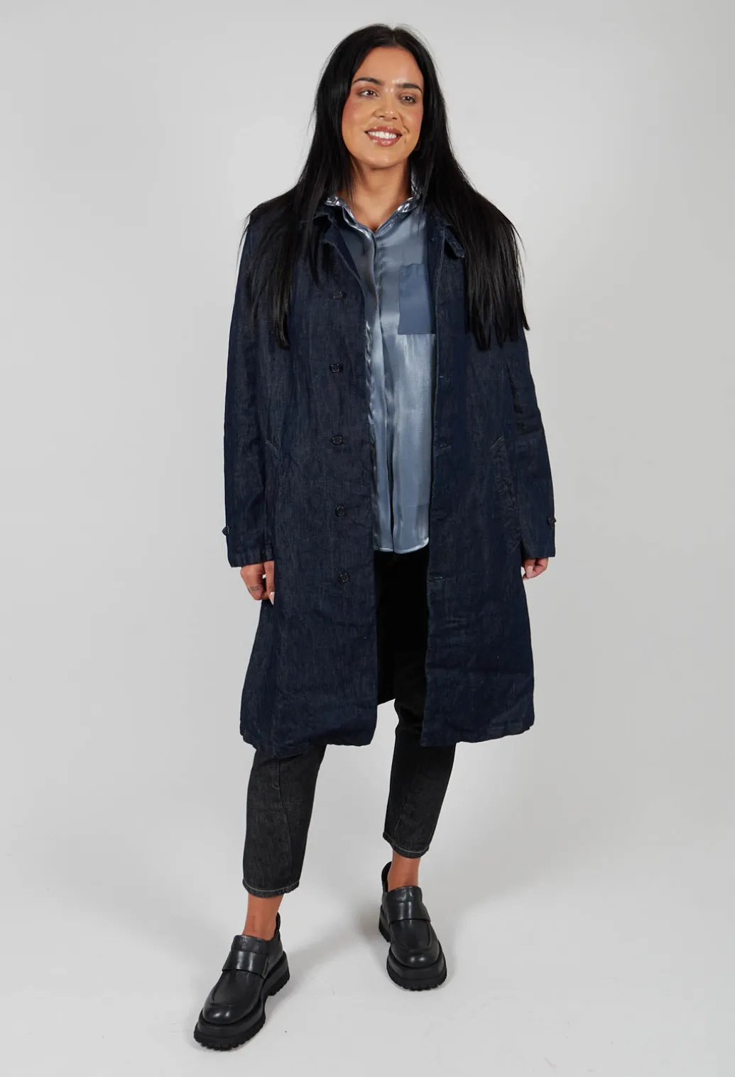Duster Coat in Indigo
