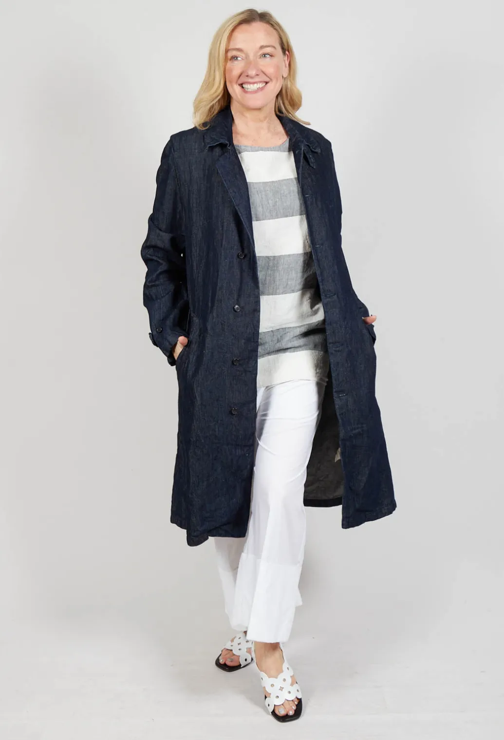 Duster Coat in Indigo