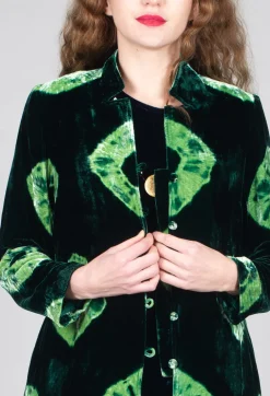 Edda Coat in Tiedye Green